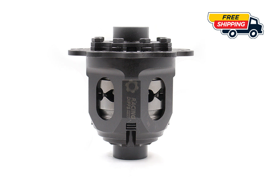 Side profile of RacingDiffs 188 mm medium‑case LSD for BMW E30 E36 E34 – forged gears, ramp angle tuning