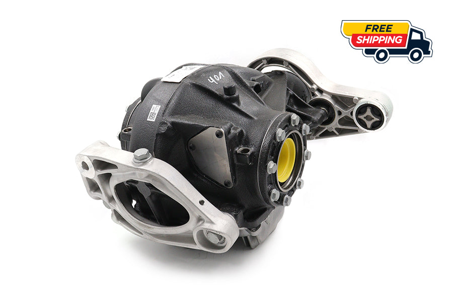 Complete Drexler 220 mm 3.46 LSD differential for BMW F8X, plug-and-play casing—front three-quarter view.