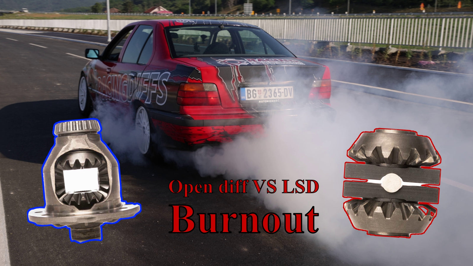 Open diff burnout / BMW E36
