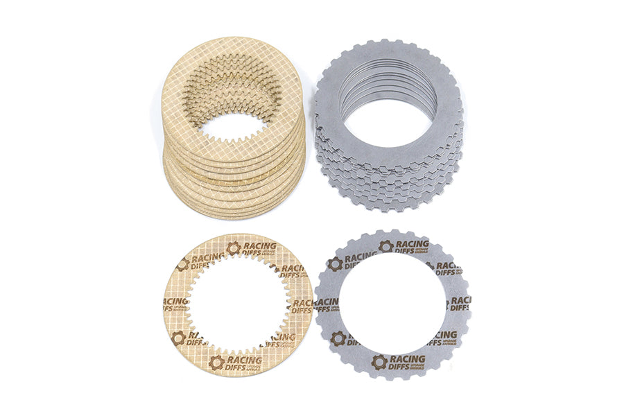 RacingDiffs Haldex Gen 4 Gen 5 clutch upgrade kit showing friction plates and steel discs for improved AWD traction and torque transfer
