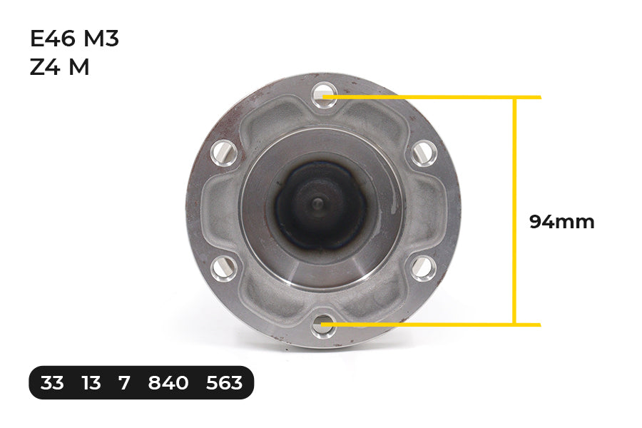 Genuine BMW output flange 33131214087, 6×94 mm PCD, for E46 M3/Z4 M Motorsport LSD swap