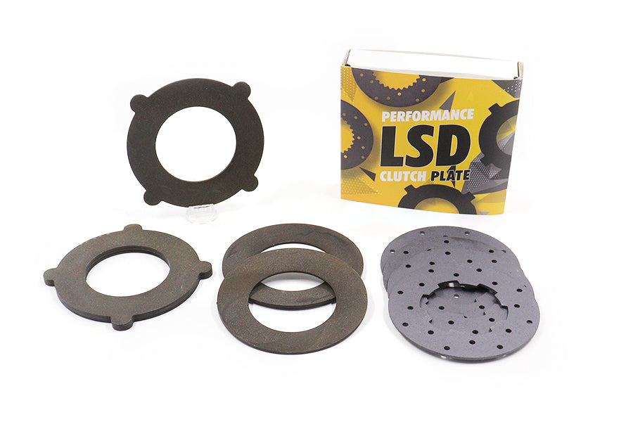 Performance clutch plates for Salisbury 16HA axle with GKN LSD by RacingDiffs, complete rebuild kit displayed with plates and packaging