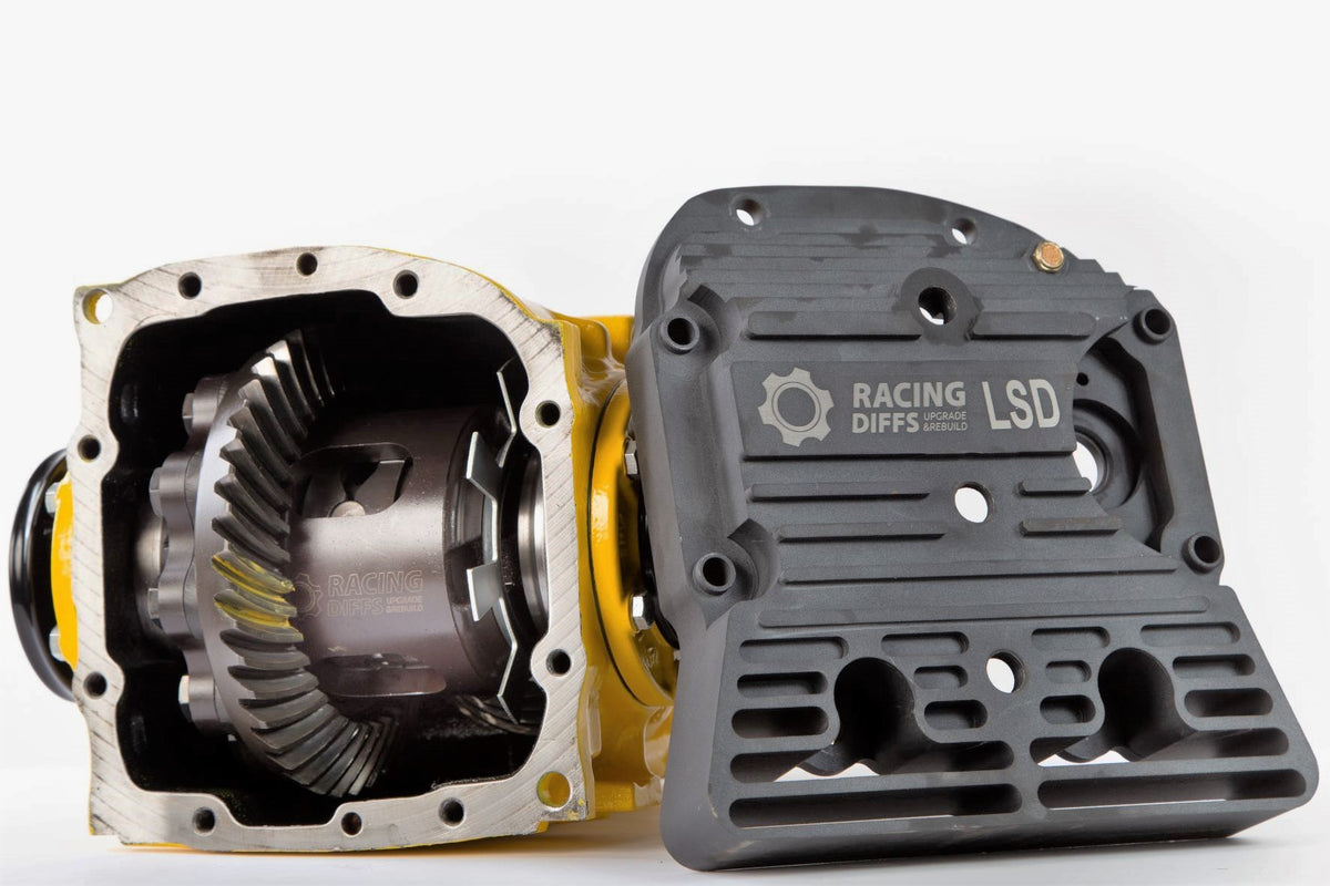 BMW E30 188mm LSD shown with RacingDiffs billet finned diff cover for improved cooling and strength