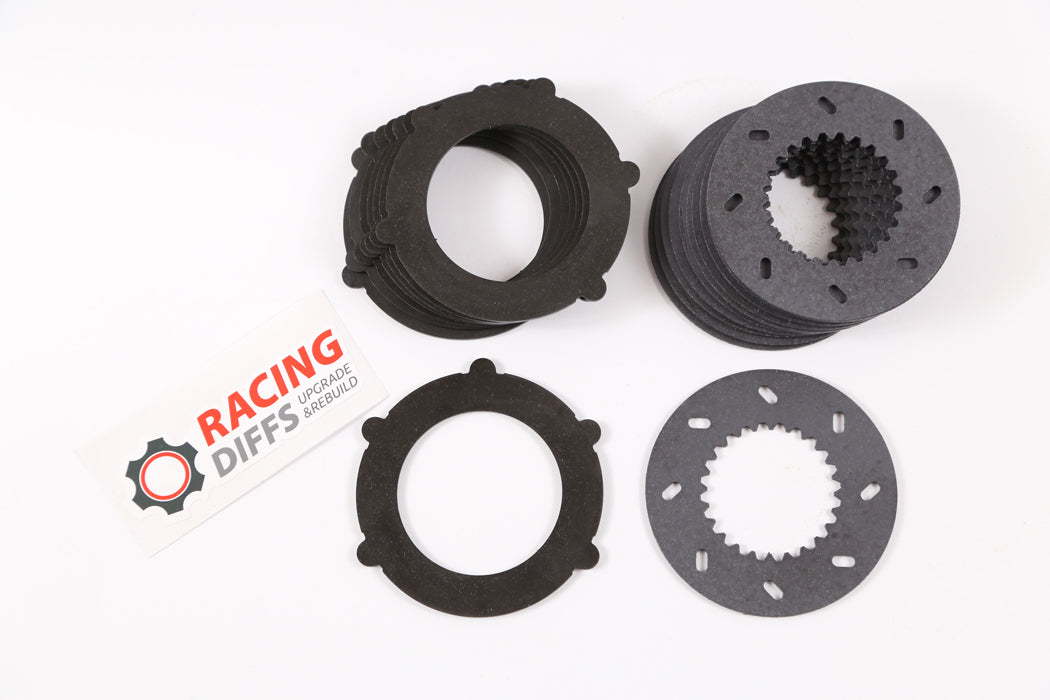 RacingDiffs LSD clutch plates for Mercedes 190E, Cosworth, W116, W126 and R107 differentials – high-performance Moly-Ceramics friction and steel plate set.